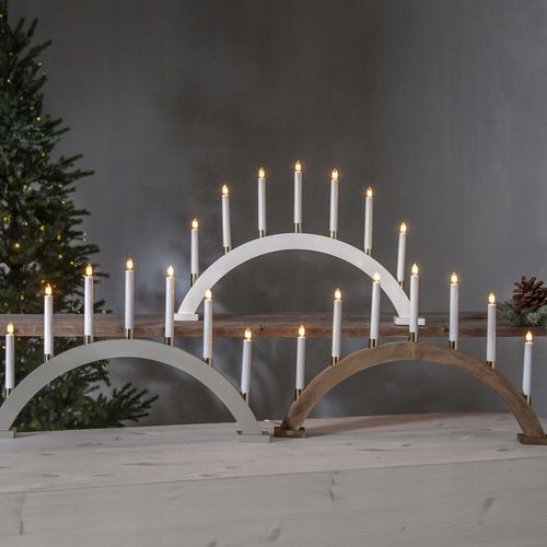 Świecznik adwentowy drewniany brązowy GILLIAN na Arena.pl