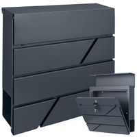 Duża skrzynka pocztowa na listy gazety ulotki pocztę A4 szary antracyt