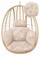 Poduszka na huśtawkę ogrodową fotel wiszący kokon WODOODPORNA beżowy liść