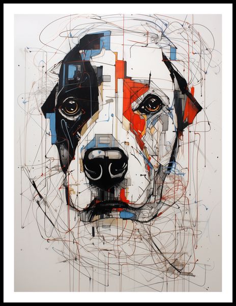 Plakat 60x80cm Przyrysowany Psiak zdjęcie 3