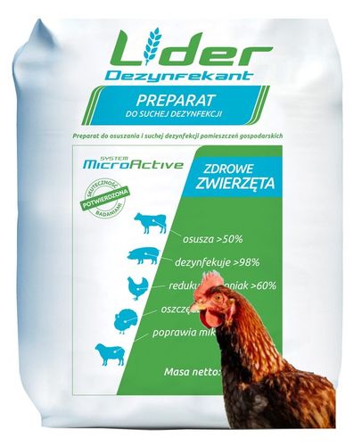 Preparat do suchej dezynfekcji, Lider Dezynfekant, dezynfekcja kurnika 20kg na Arena.pl