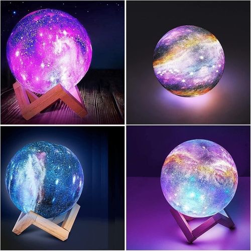 LAMPKA NOCNA LAMPA 3D Księżyc 48cm MOON LIGHT RGB Projektor Gwiazd + pilot na Arena.pl