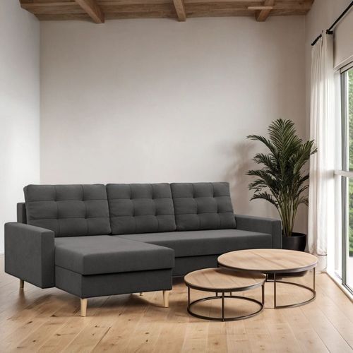 Narożnik uniwersalny, MILO, mikrofaza, 223x140x92 cm, szary | TYLETEGOTU na Arena.pl