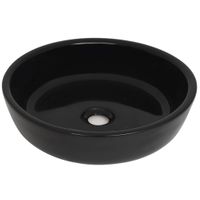 Umywalka ceramiczna, okrągła, 42x12 cm, czarna