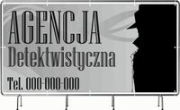 BANER REKLAMOWY oczkowany 100x50cm projekt w cenie AGENCJA DETEKTYWISTYCZNA