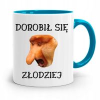 Kubek Błękitny Nosacz Janusz Dorobił Się Złodziej Z Nadrukiem Ze Zdjęciem