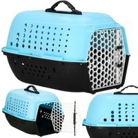 Transporter dla kota psa gryzoni do 7 kg 48x33x27 cm niebiesko-czarny