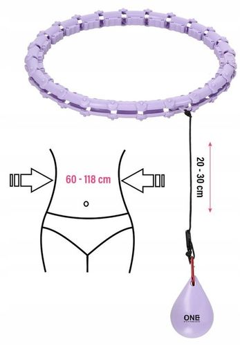 ONE FITNESS Hula Hop Z Wypustkami i Obciążeniem Regulowany 25-43 cm na Arena.pl