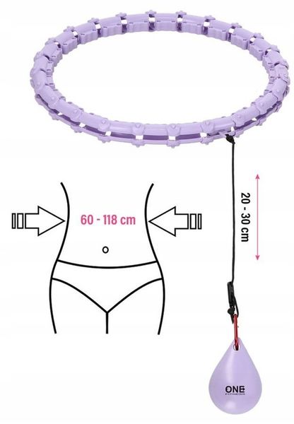 ONE FITNESS Hula Hop Z Wypustkami i Obciążeniem Regulowany 25-43 cm zdjęcie 7