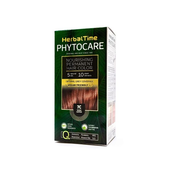 HERBAL TIME Phytocare Farba do włosów naturalna 7C Warm Copper zdjęcie 1