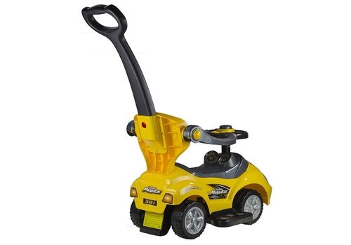 Jeździk z pchaczem MEGA CAR Żółty na Arena.pl
