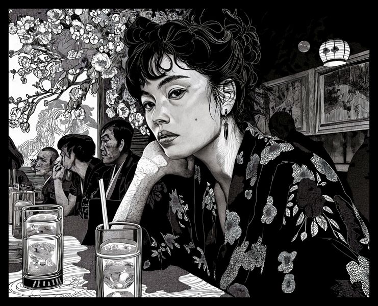 Plakat 50x40cm Czarne Kimono zdjęcie 2