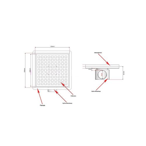Wpust podłogowy Kesmet 150x150KNF_m Clone na Arena.pl