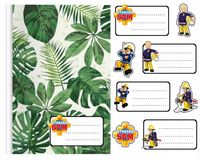 NAKLEJKI NA ZESZYT ZESZYTY NALEPKA 8szt - STRAŻAK SAM WZORY Z BAJEK +GRATIS