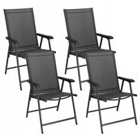 4szt KRZESŁO OGRODOWE SKŁADANE TARAS BALKON FOTEL OGRODOWY MOCNE METALOWE