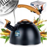 Czajnik CZARNY z gwizdkiem do gotowania wody na kuchenkę gaz indukcję