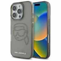 ETUI KARL LAGERFELD HARDCASE DO IPHONE 16 PRO MAX CZARNY Z KRYSZTAŁKAMI