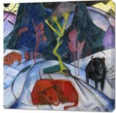 Obraz 90x90cm Bison in Winter, Marc Vintage do Salonu