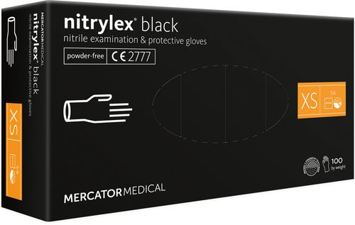 rękawice nitrylowe 100 sztuk / czarne / rozmiar: 6 - xs / nitrylex black na Arena.pl