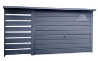 GARAŻ BLASZANY 3M X 5M + WIATA 1M. SPAD TYŁ BRAMA RYNNY 3X5 GB312