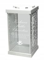 biały ZNICZ GRAWER KAPLICZKA personalizowany napis dedykacja DLA CHRZESTNEJ