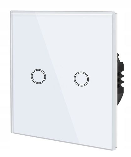 WŁĄCZNIK WYŁĄCZNIK ŚWIATŁA SZKLANY DOTYKOWY PODWÓJNY BIAŁY SZKŁO BIAŁE na Arena.pl