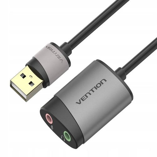 2 x Vention Zewnętrzna Karta Dźwiękowa Adapter USB-A Mikrofon Słuchawki 0,1 na Arena.pl