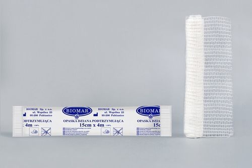100x BANDAŻ DZIANY PODTRZYMUJĄCY OPASKA OPATRUNKOWA 15cm x 4m BIOMAR PE na Arena.pl