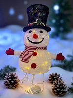 Bałwan LED 90 cm wysokości na baterię piękna ozdoba świąteczna