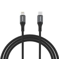 kabel przewód w oplocie usb-c - iphone lightning 30w 1.2m - czarny