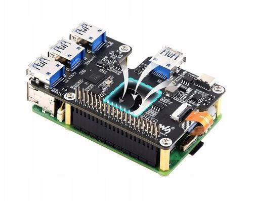 Rozszerzenie PCIe USB 3.2 dla Raspberry Pi 5, HUB PCIe na 4 x USB na Arena.pl