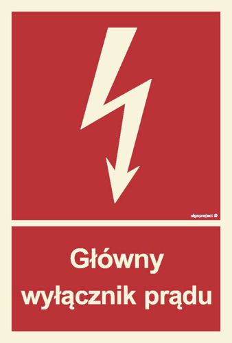 Główny Wyłącznik Prądu -  Znak Świecący 20X30 Ppoż Signproject Bc008_200X296_Ps Bhp Robocze na Arena.pl