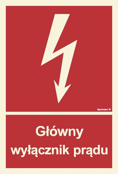 Główny Wyłącznik Prądu -  Znak Świecący 20X30 Ppoż Signproject Bc008_200X296_Ps Bhp Robocze zdjęcie 1
