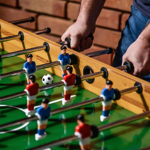 DUŻY STÓŁ DO PIŁKARZYKÓW PIŁKARZYKI METEOR 121x61x80 cm 4-4-2 MDF LAMINAT na Arena.pl