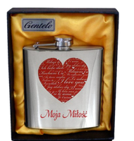 Elegancka Piersiówka Serce Ze Stali Nierdzewnej Gentelo 180 Ml