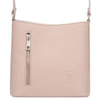 VERA PELLE torebka damska skórzana listonoszka z paskiem V723 j.różowa