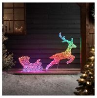 Renifer z saniami dekoracja świąteczna zewnętrzna 250 diod LED