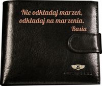 Portfel męski skórzany GRAWEROWANY prezent DLA SYNA NA URODZINY