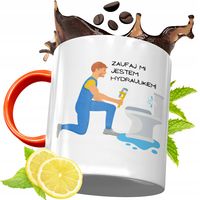 Kubek Pomarańczowy Dla Hydraulika Prezent Z Nadrukiem Ze Zdjęciem