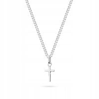 SREBRNY KRZYŻYK 925 ŁAŃCUSZEK Pancerka + Grawer