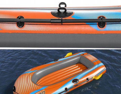 BESTWAY dmuchany PONTON 246 x 122 cm + 2 WIOSŁA + POMPKA + ŁATKA NAPRAWCZA na Arena.pl