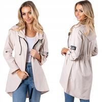 LEKKA LETNIA DAMSKA WIOSENNA PARKA WIATRÓWKA KURTKA PŁASZCZ 3 Kolory XS