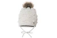 BROEL Origin czapka na zimę dla dziewczynki z pomponem szara 45-47