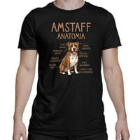 Amstaff anatomia - męska koszulka na prezent Czarny XXL T-shirt - PIES