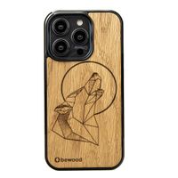 drewniane etui bewood do iphone 15 pro wilk dąb