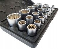 ZESTAW KLUCZE NASADOWE 12 KĄTNE NASADKI 1/2" 8-32 mm SPLINE WALIZKA