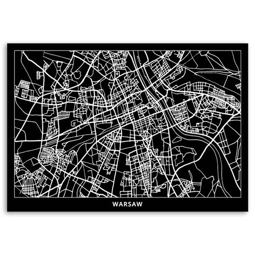 OBRAZ NA PŁÓTNIE Warszawa Plan Miasta 120x80 na Arena.pl