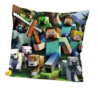DEKORACYJNA PODUSZKA PODUSIA MINECRAFT STEVE DZIECIĘCA Z POSZEWKĄ 45x45