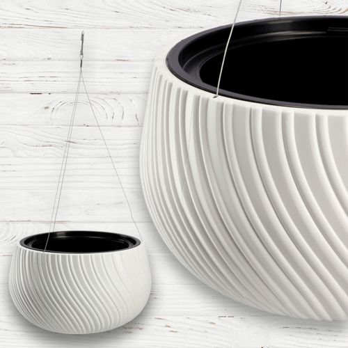 Donica Doniczka Wisząca Okrągła Misa Biała 29,5cm na Arena.pl