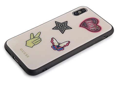 GUESS ICONIC HARD CASE Apple iPhone X - BEIGE na Arena.pl